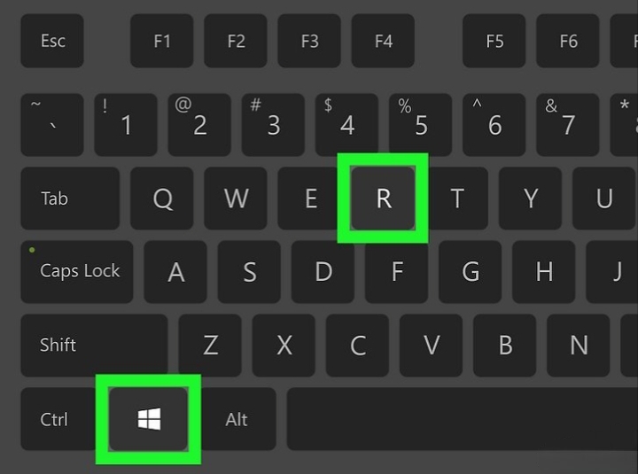 Windows key and the R key on your keyboard